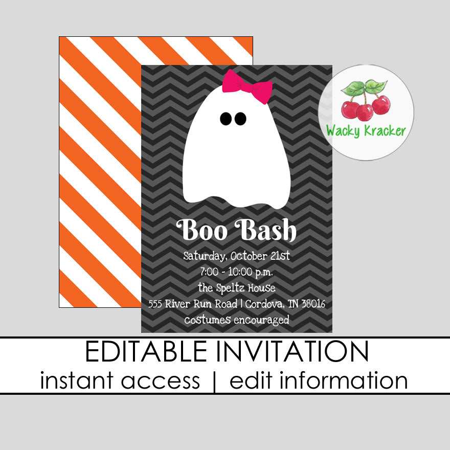 Ghost Girl Invitation
