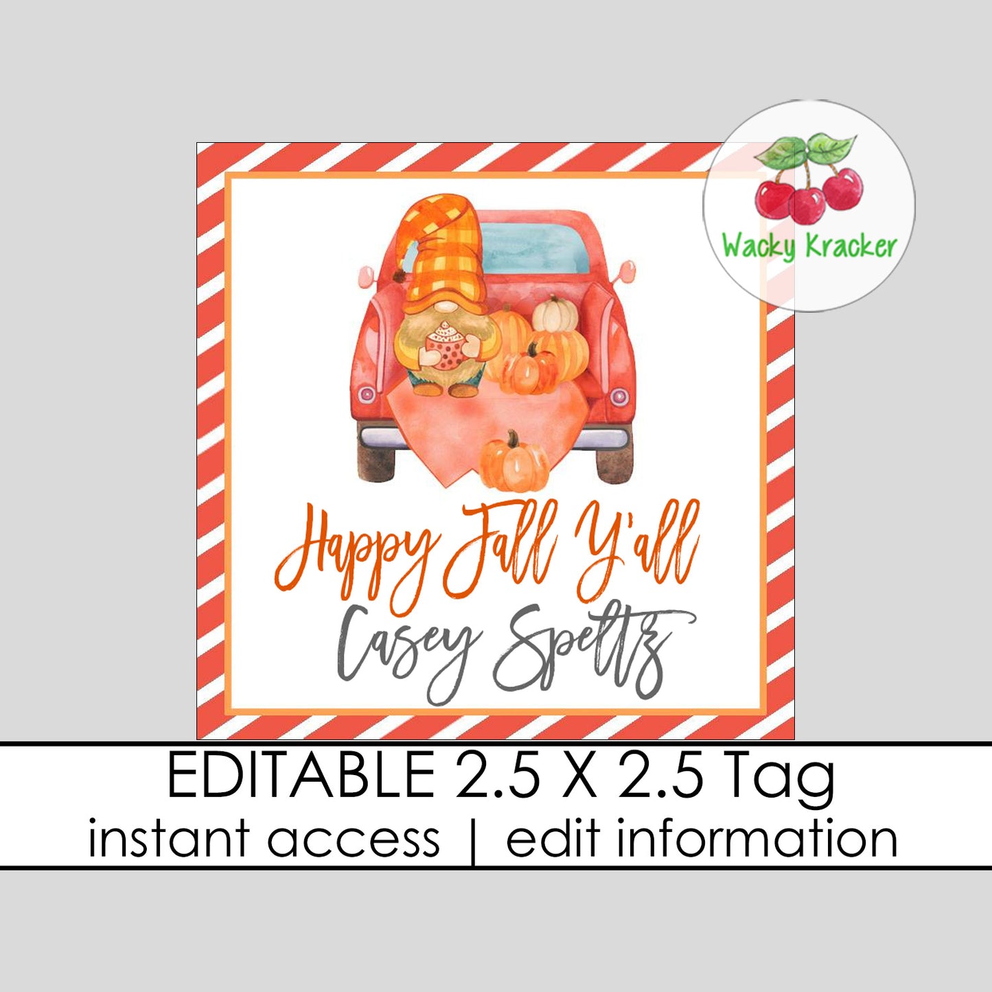 Gnome Truck Gift Tag