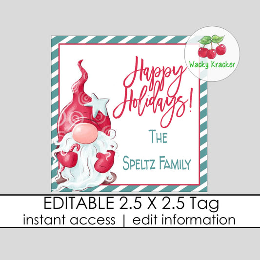 Christmas Gnome Gift Tag