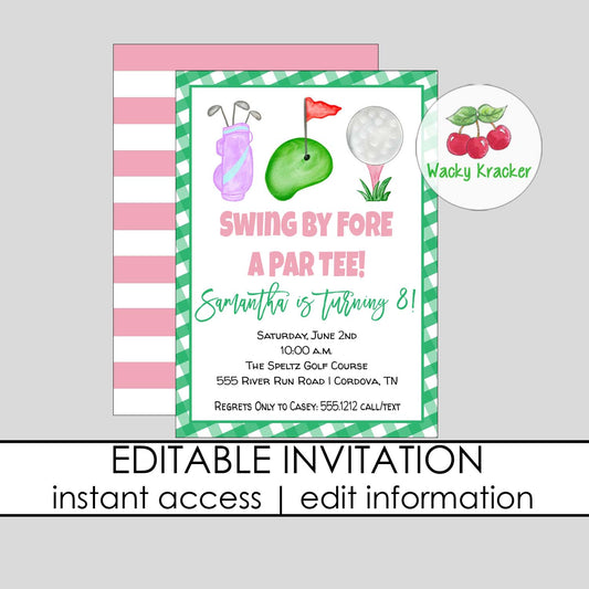 Golf Birthday Invitation