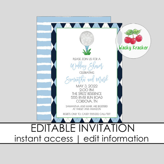 Golf Bridal Shower Invitation