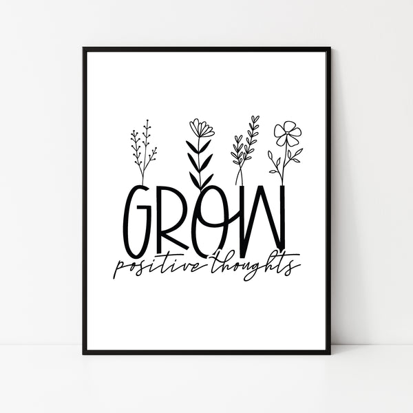 Grow Positive Thoughts Wall Art