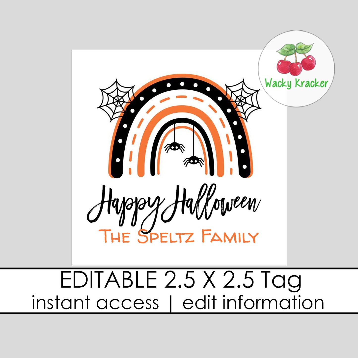 Halloween Rainbow Gift Tag