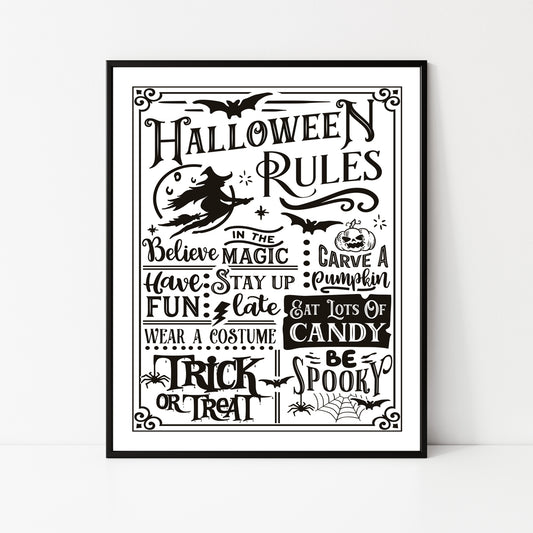Halloween Rules Wall Art