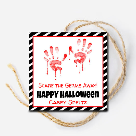 Halloween Hand Print Gift Tag