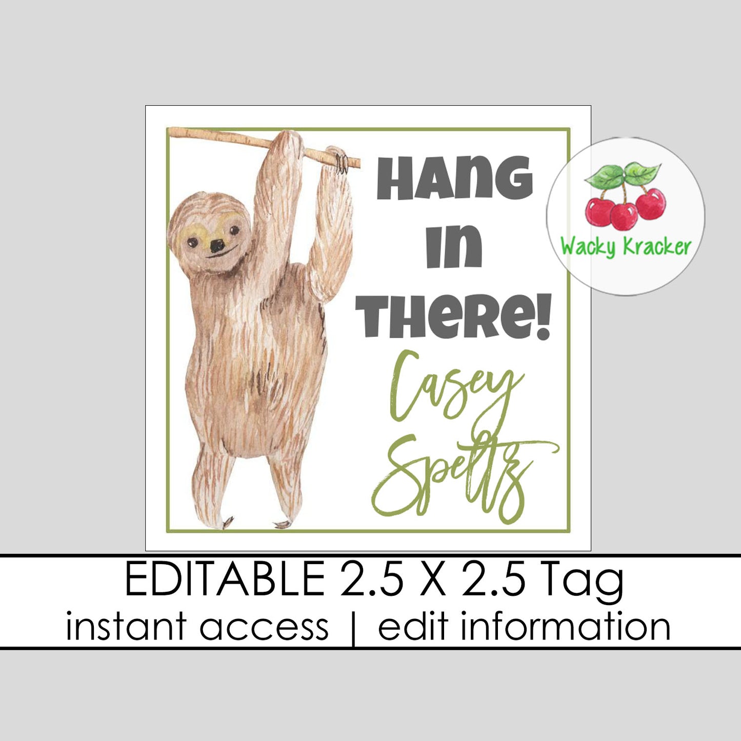 Hang In There Gift Tag