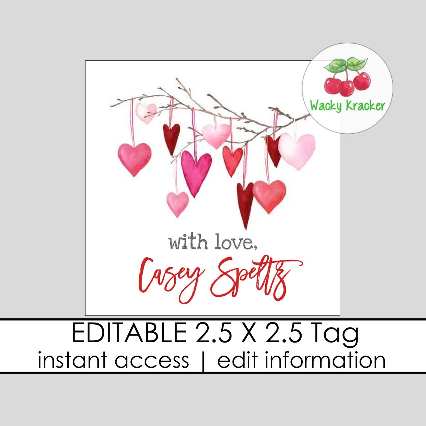 Hearts on Branches Gift Tag