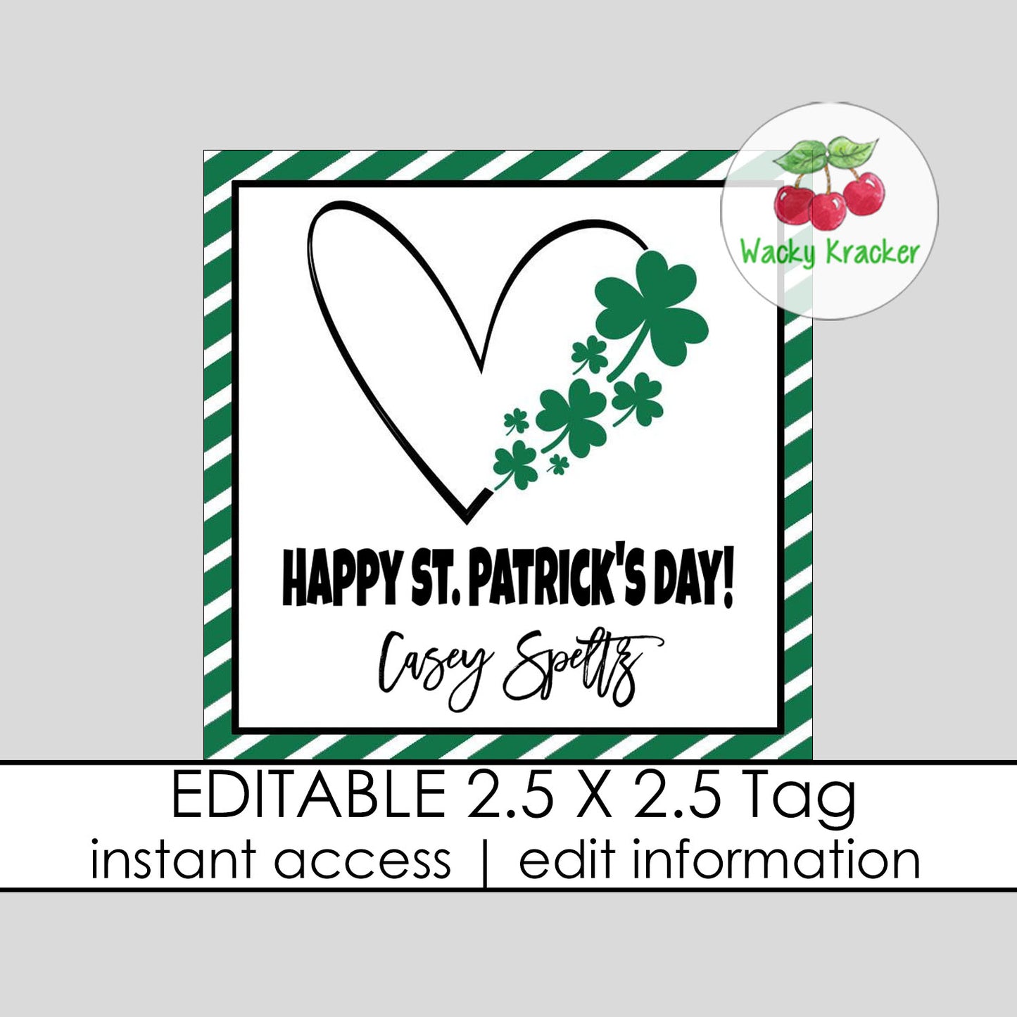 Hearts and Clover Gift Tag