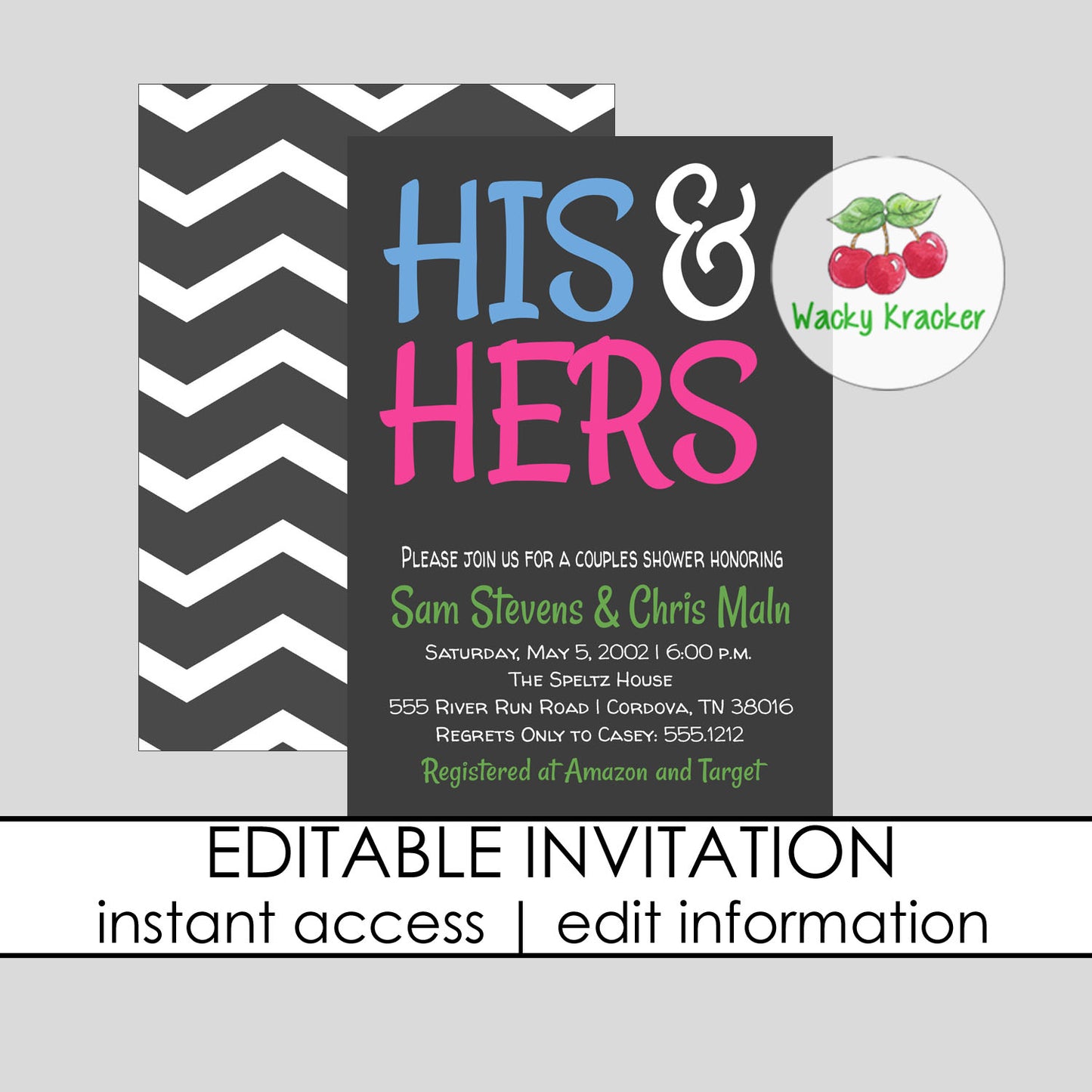His and Hers Bridal Shower Invitation