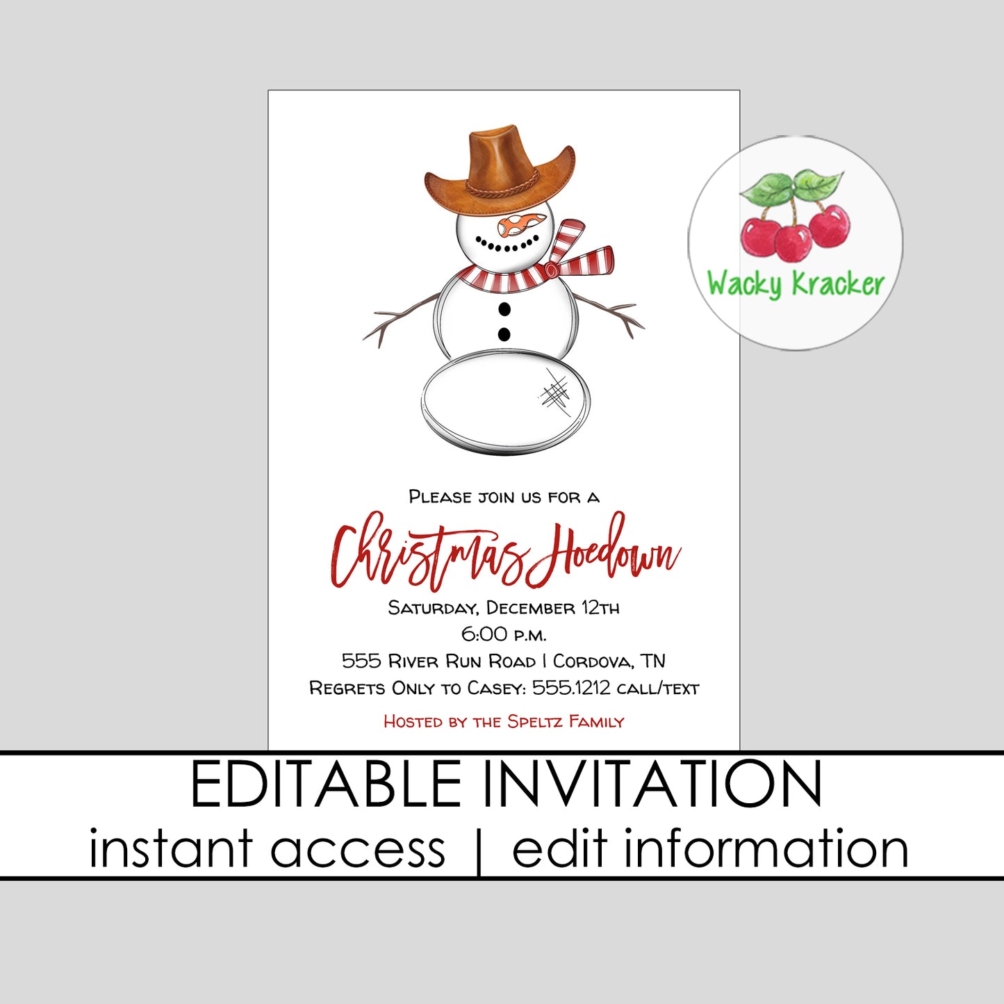 Christmas Hoedown Invitation