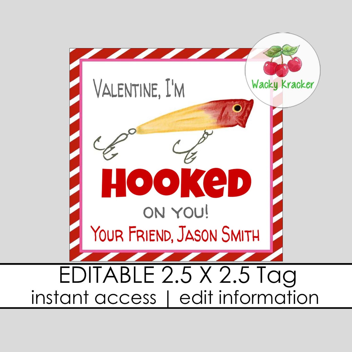 Fish Hook Valentine Tag