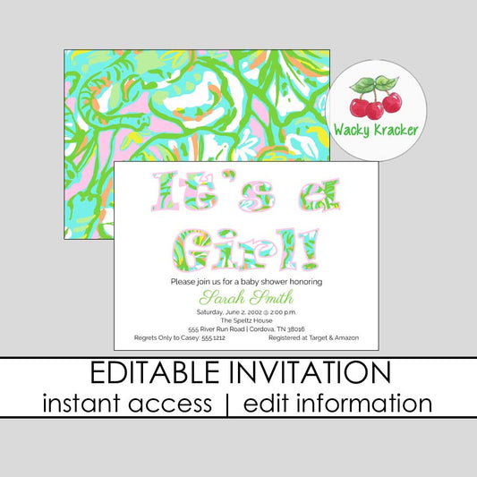 It's a Girl Baby Shower Invitation