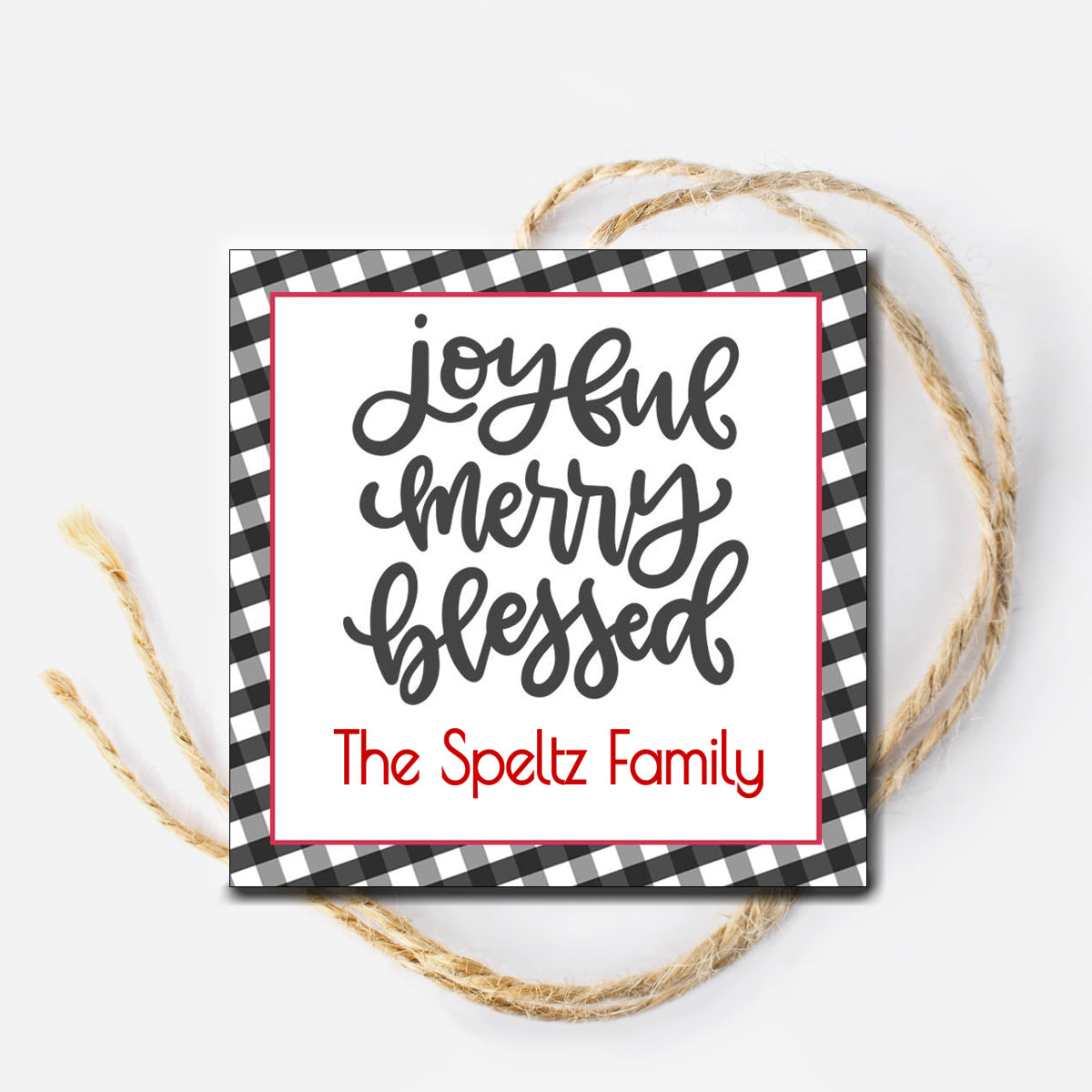 Joyful Merry and Blessed Gift Tag