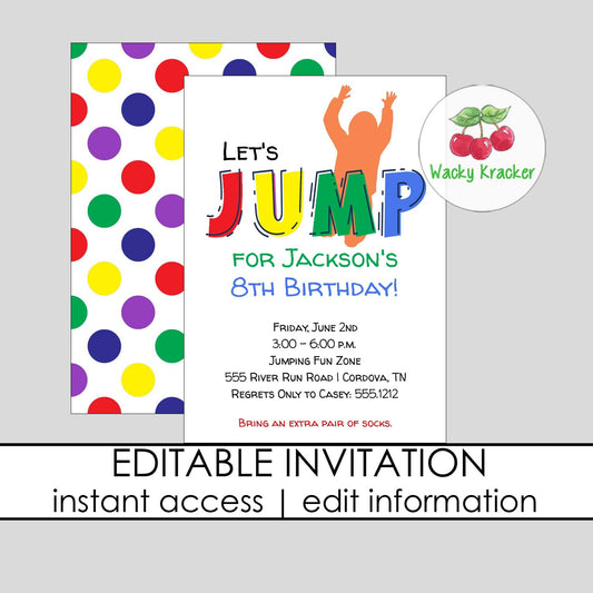 Jump Birthday Invitation