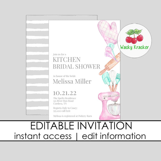 Kitchen Bridal Shower Invitation