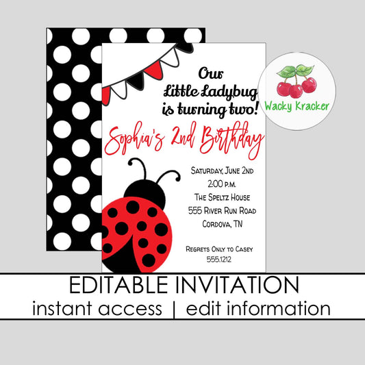 Ladybug Invitation