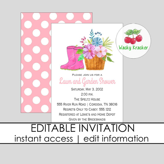 Lawn and Garden Bridal Shower Invitation