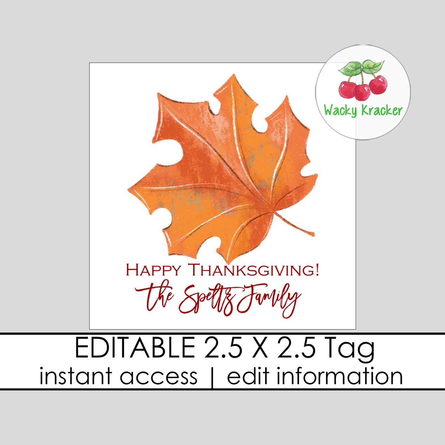 Fall Leaf Gift Tag