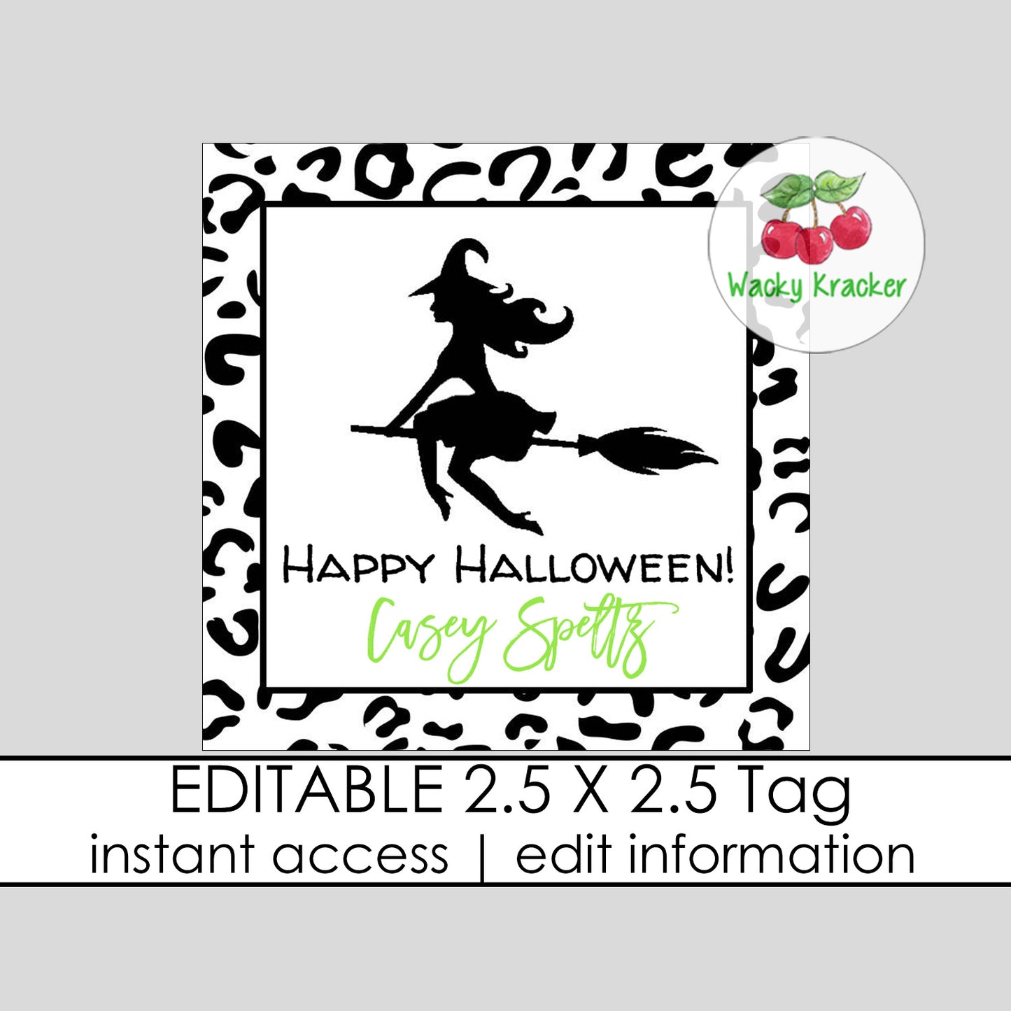 Leopard Witch Gift Tag