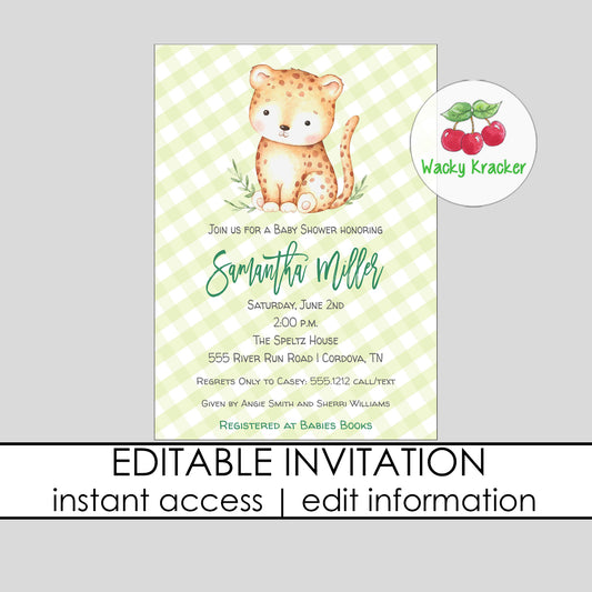 Leoopard Baby Shower Invitation