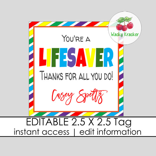 Lifesaver Gift Tag