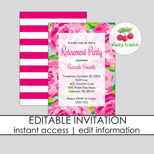 Floral Retirement Invitation