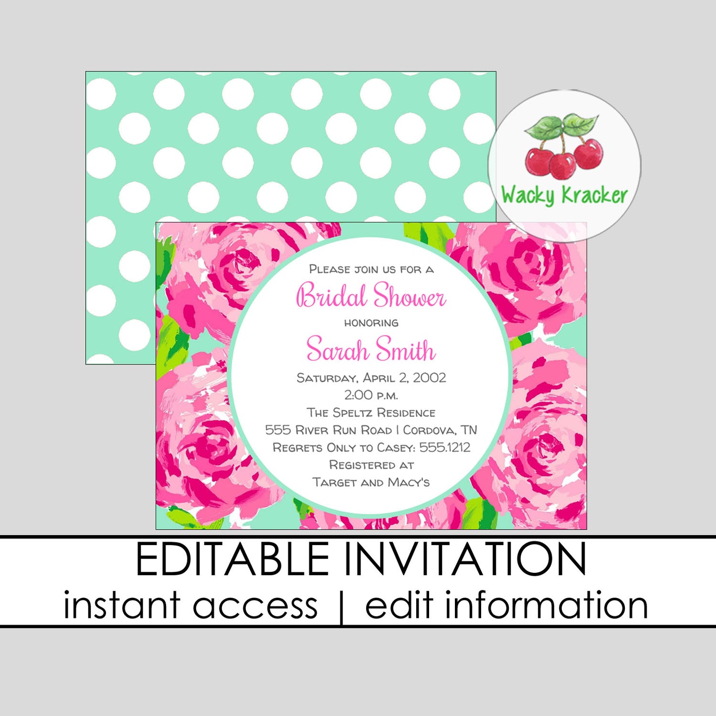 Roses Bridal Shower Invitation