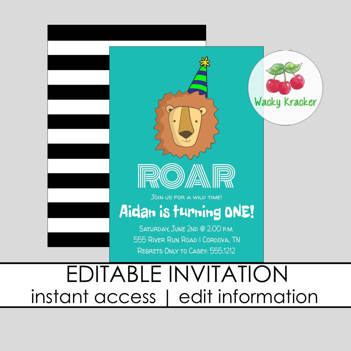 Lion Birthday Invitation