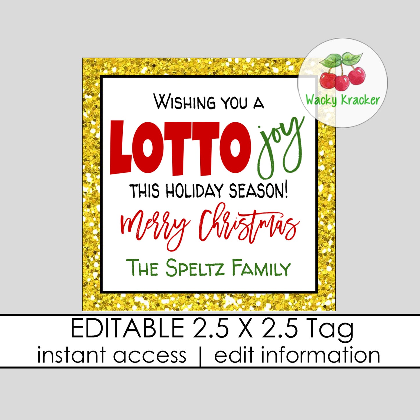 Christmas Lottery Gift Tag