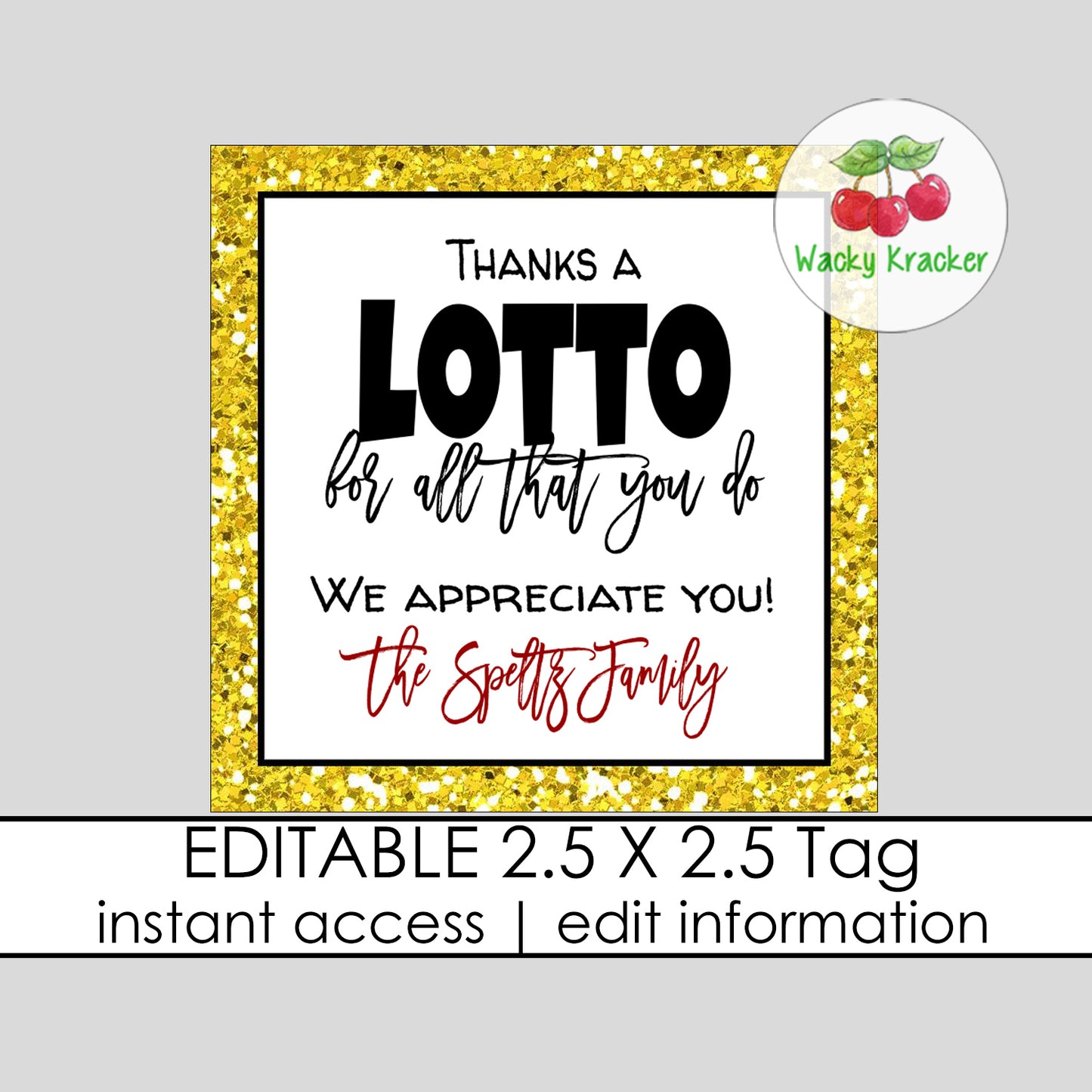 Lottery Gift Tag