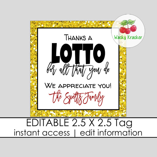Lottery Gift Tag