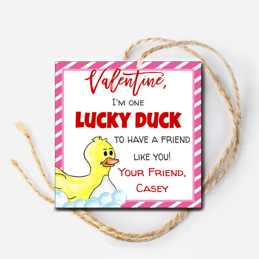 Lucky Duck Valentine Tag