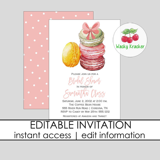 Macaroon Bridal Shower Invitation