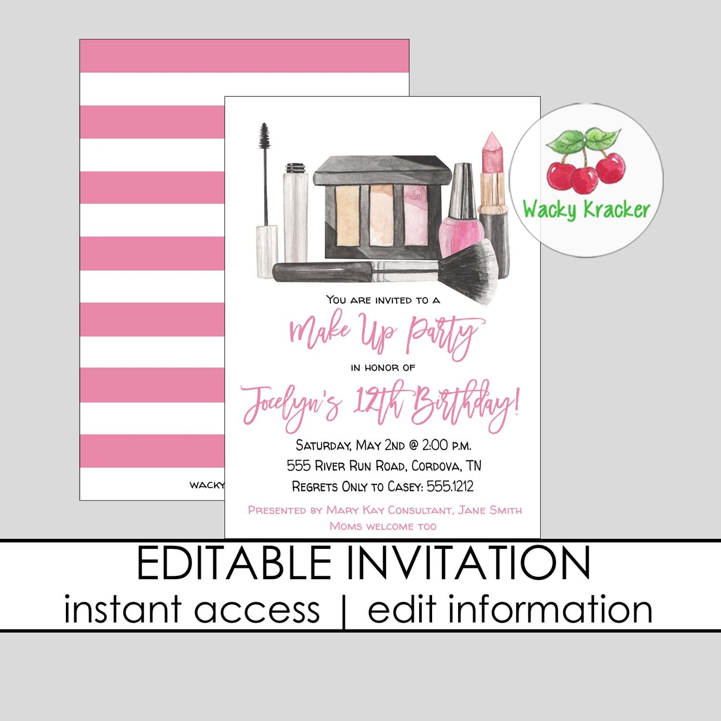 Make Up Birthday Invitation