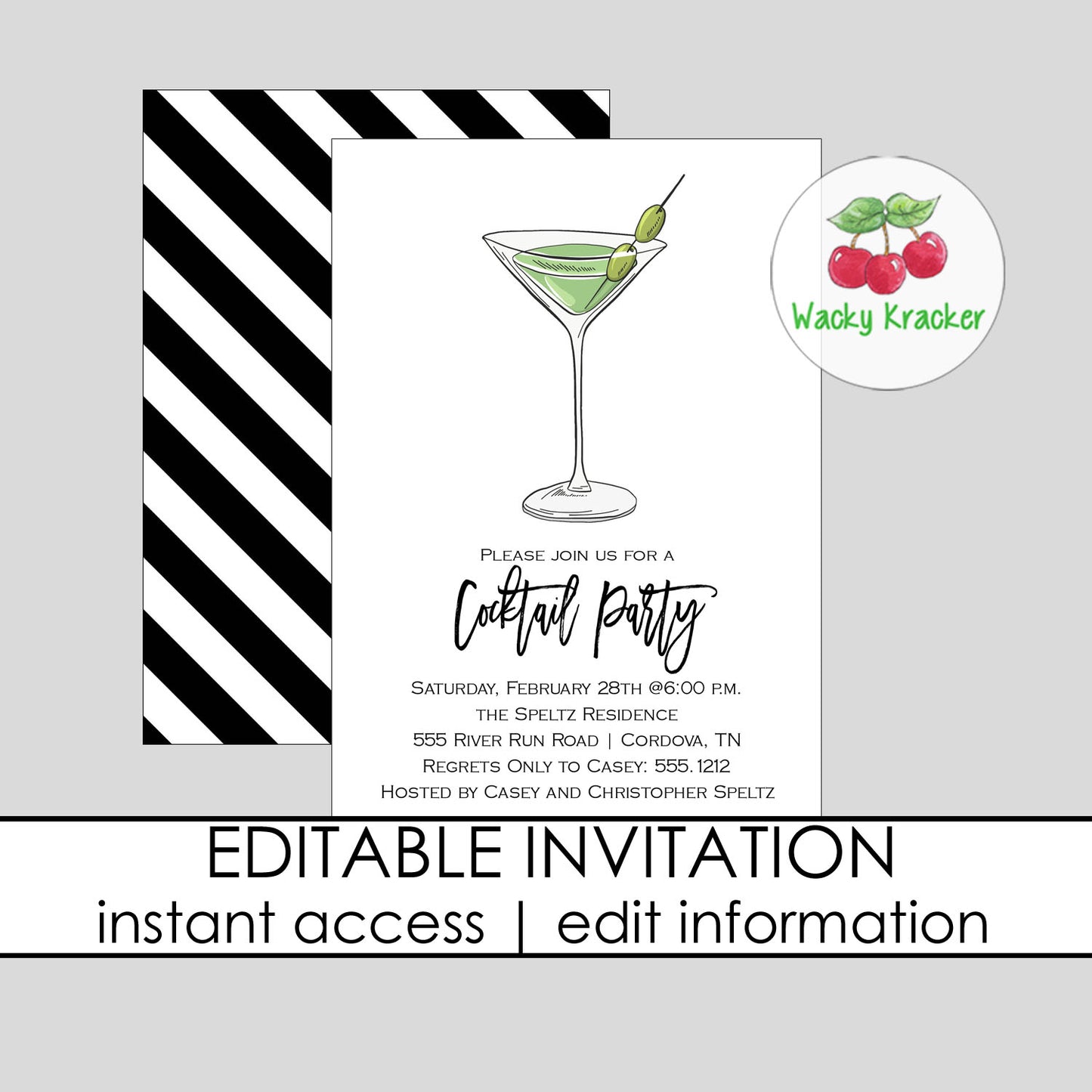 Martini Cocktail Invitation