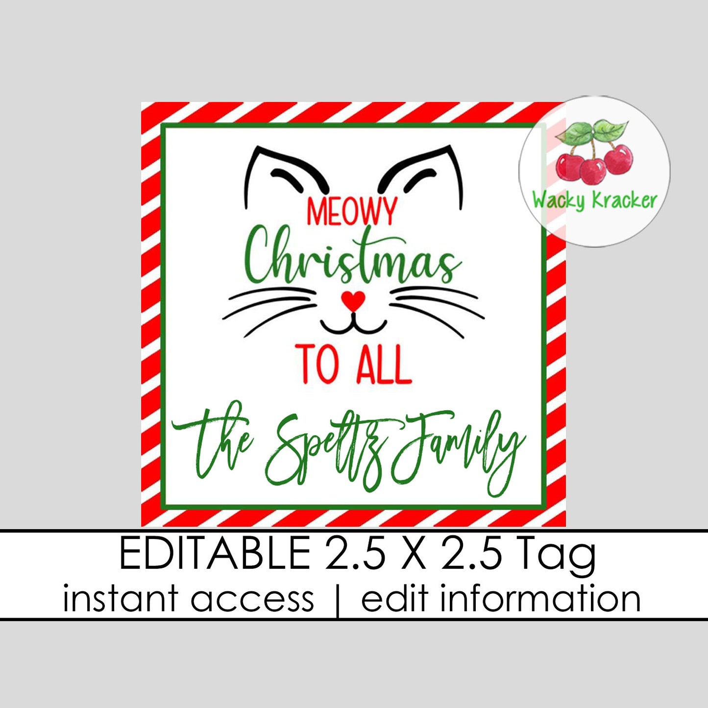 Meowy Christmas Gift Tag