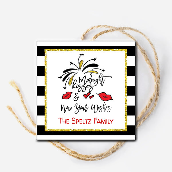 Midnight Kisses and New Year's Wishes Gift Tag