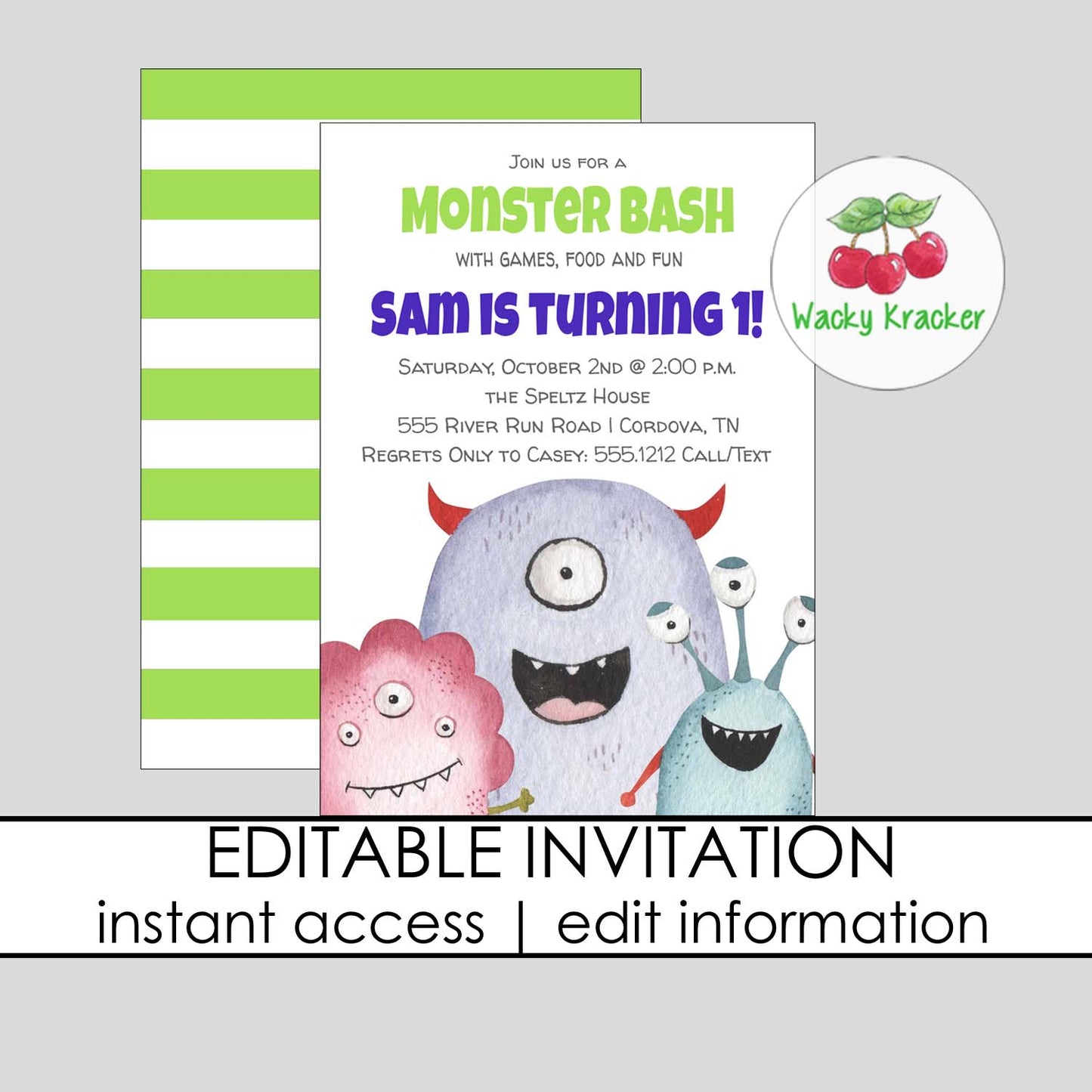 Monster Birthday Invitation