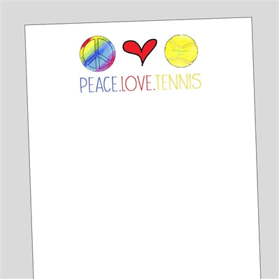 Peace Love Tennis Notepad