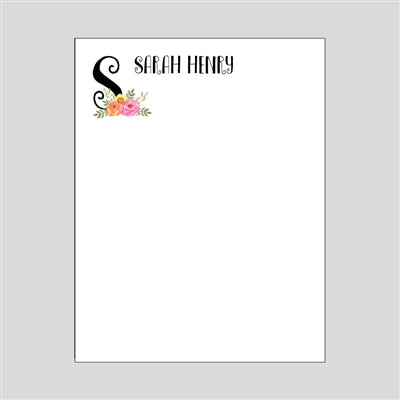 Initial Flower Notepad