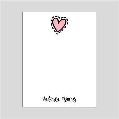 Heart Stitched Notepad