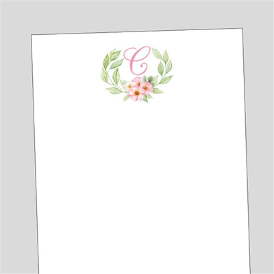 Watercolor Floral Initial Notepad