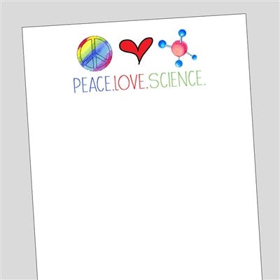 Peace Love Science Notepad