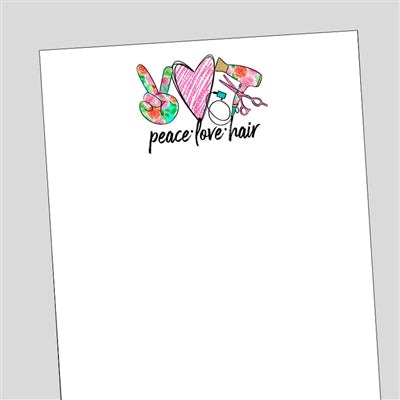 Peace Love Hair Notepad
