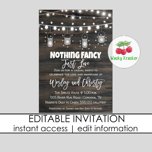 Nothing Fancy Invitation