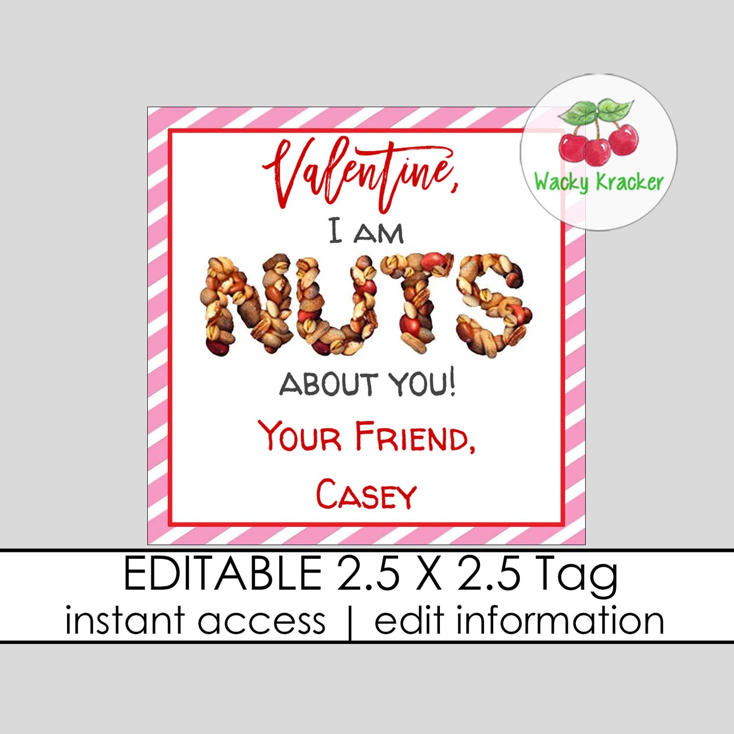 Nuts Valentine Tag