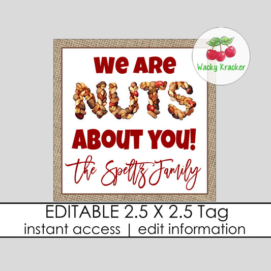 Nuts About You Gift Tag