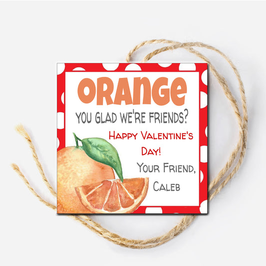 Orange Valentine Tag
