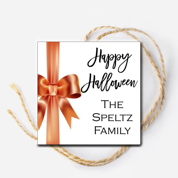 Orange Bow Gift Tag