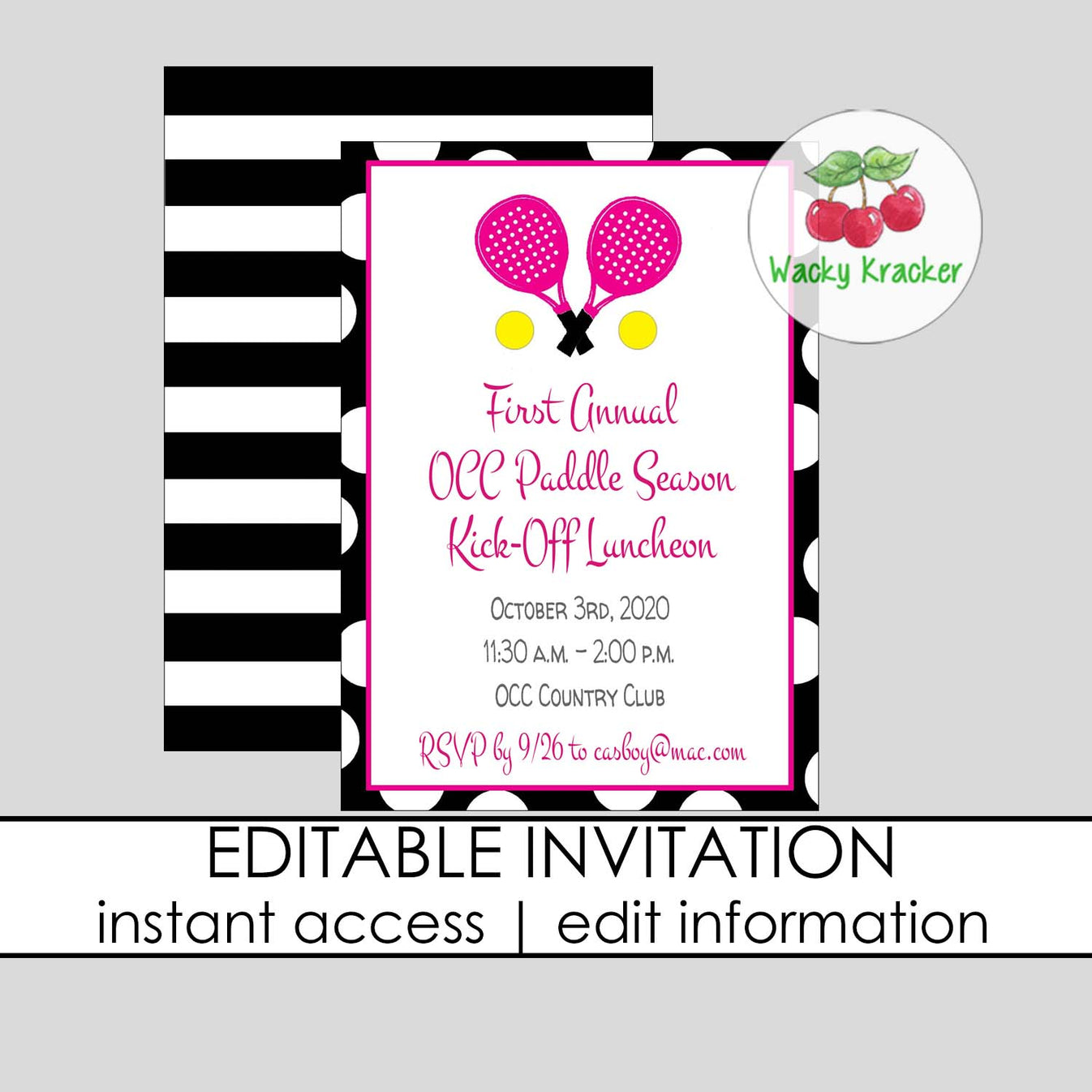 Paddle Birthday Invitation – wacky-kracker